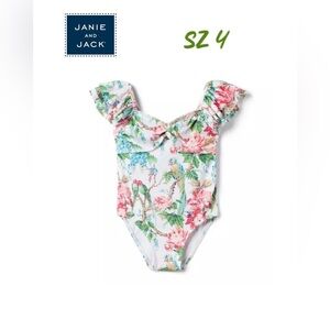 JJ Janie and Jack sz 4 Tropical Floral Swimsuit